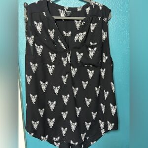 Torrid Harper Sleeveless Black Top with French Bulldog Size 2x 18-20